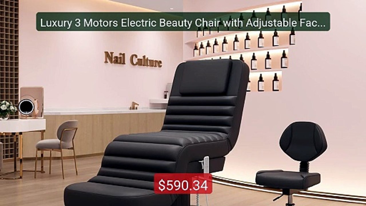 Luxury 3 Motors Electric Beauty Chair with Adjustable Facial Massa... -- Best Deal 2026 | Shop Now!