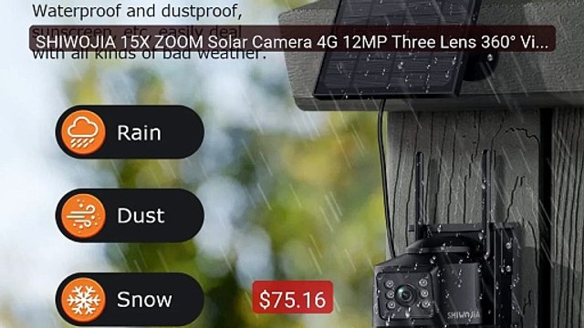 SHIWOJIA 15X ZOOM Solar Camera 4G 12MP Three Lens 360° View 5W Sola... Top Rated 2026 | Buy Now!