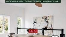 Modern Black White Low Floor DC Motor Ceiling Fans With Remote... -- Best Buy 2026 | Great Quality!