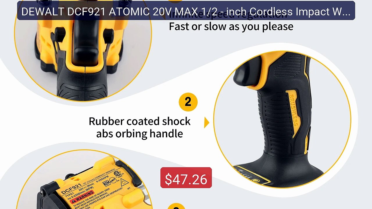 DEWALT DCF921 ATOMIC 20V MAX 1/2 - inch Cordless Impact Wrench: Var... -- Top Rated 2026 | Buy Now!