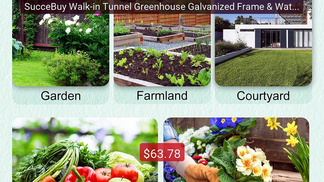 SucceBuy Walk-in Tunnel Greenhouse Galvanized Frame & Waterpro... -- Best Buy 2026 | Great Quality!