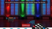 U'King 8PCS Battery LED Par Light RGBW Stage Flat Strobe Ligh... -- Amazing Value 2026 | Must Have!