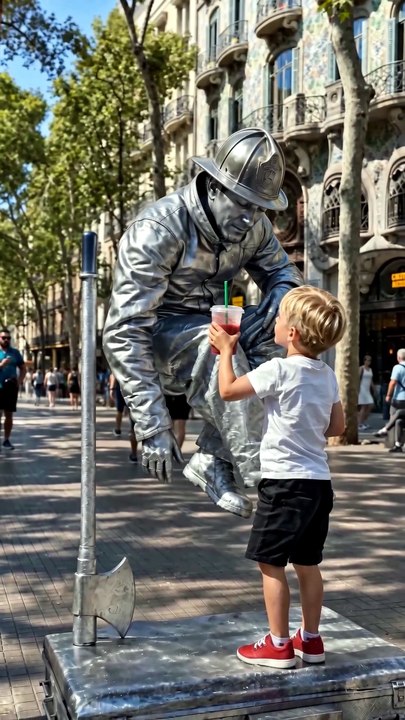 The Living Statue Finally Moved... Then the Dog Took Over 😂🐶