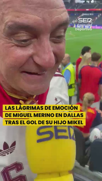 Miguel Merino se emociona por el gol de su hijo...