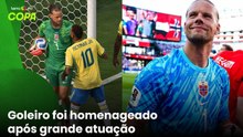 Goleiro da Noruega é parabenizado por presidente da federação e companheiros após parar o Brasil