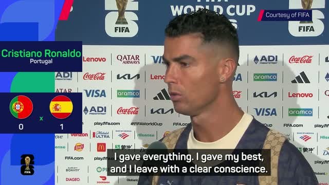 Ronaldo bids farewell to World Cup with a 'clear conscience'