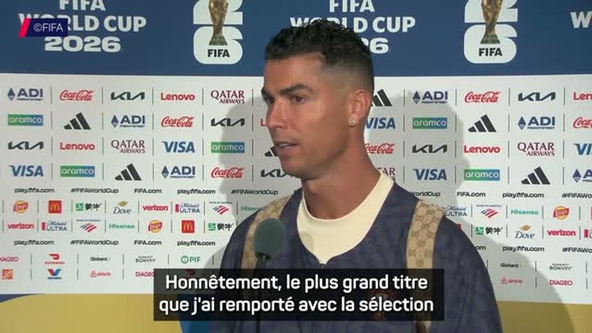 Cristiano Ronaldo embracing a teammate after Portugal's 2026 World Cup elimination, a moment of national pride.