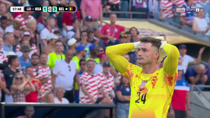 Belgian midfielder celebrates scoring a crucial goal, putting the Red Devils 3-1 up against USA.
