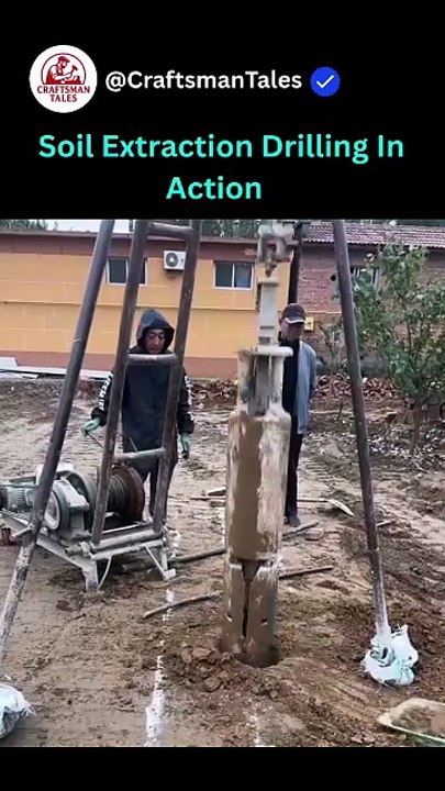 Soil Extraction Drilling In Action