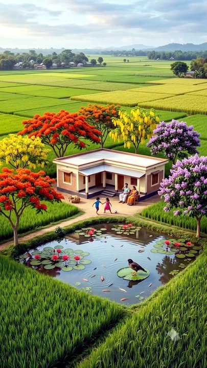 A beautiful village house.