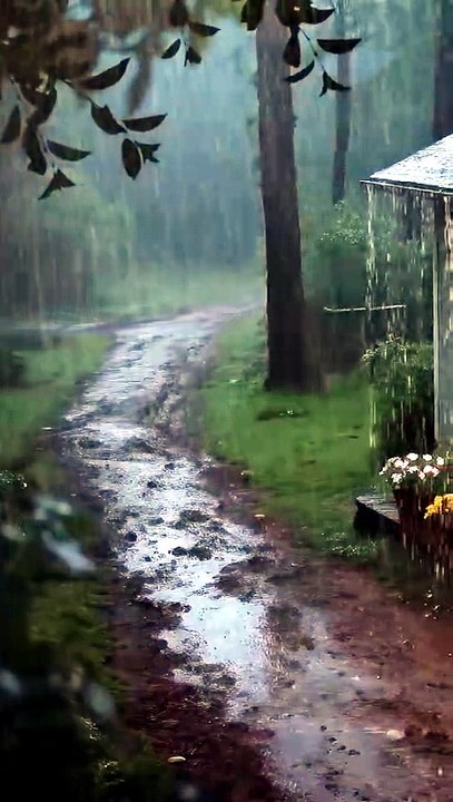 cozy rain with water