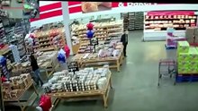 Terrifying moment supermarket roof collapses with shoppers inside