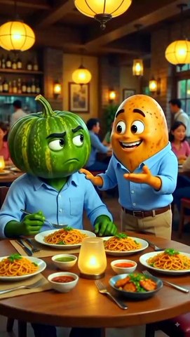 😂 Watermelon vs Potato – Funniest AI Animation! 🍉🥔