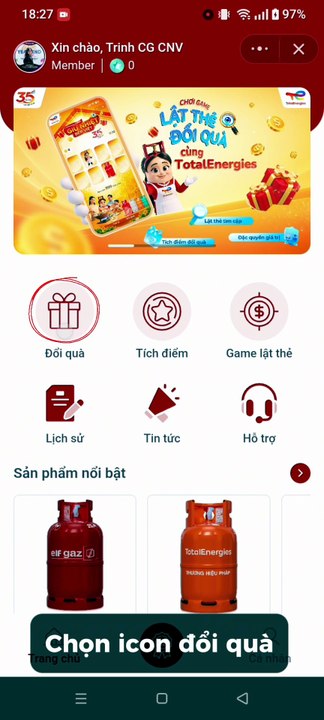 Hướng dẫn đổi quà cùng TotalEnergies