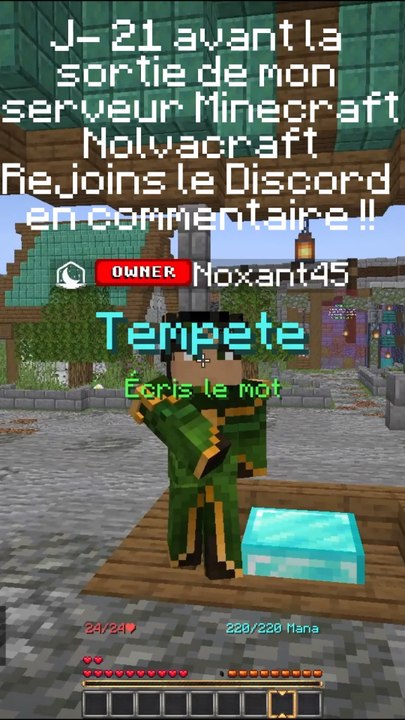 21 j avant la sortie de mon Serveur minecraft Nolvacraft