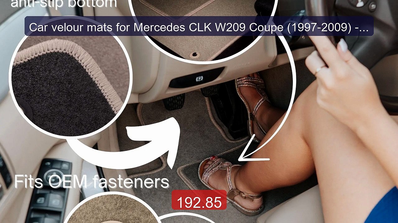 Car velour mats for Mercedes CLK W209 Coupe (1997-2009) -beige (4 ... -- Best Deal 2026 | Shop Now!