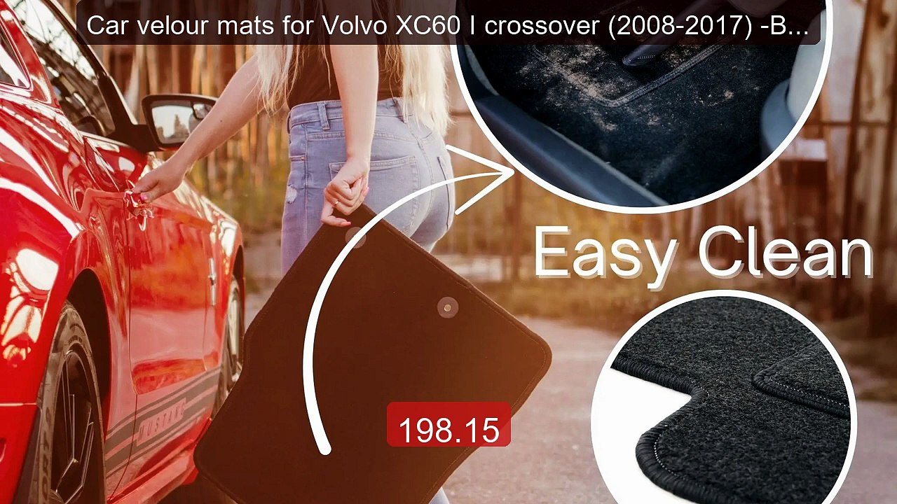 Car velour mats for Volvo XC60 I crossover (2008-2017) -Bla... -- Top Pick 2026 | Unbeatable Price!