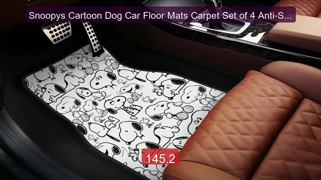 Snoopys Cartoon Dog Car Floor Mats Carpet Set of 4 Anti-Slip U... -- Best Buy 2026 | Great Quality!