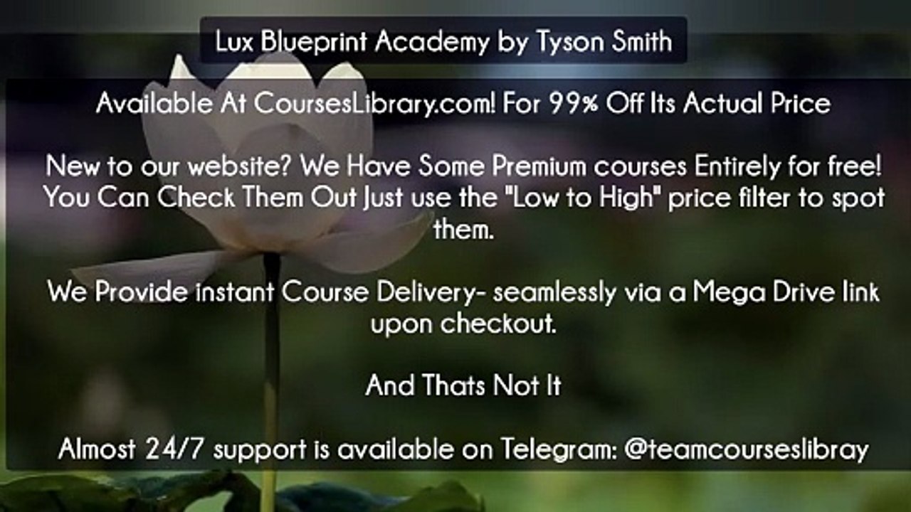 (Courseslibrary.com)Lux Blueprint Academy by Tyson Smith