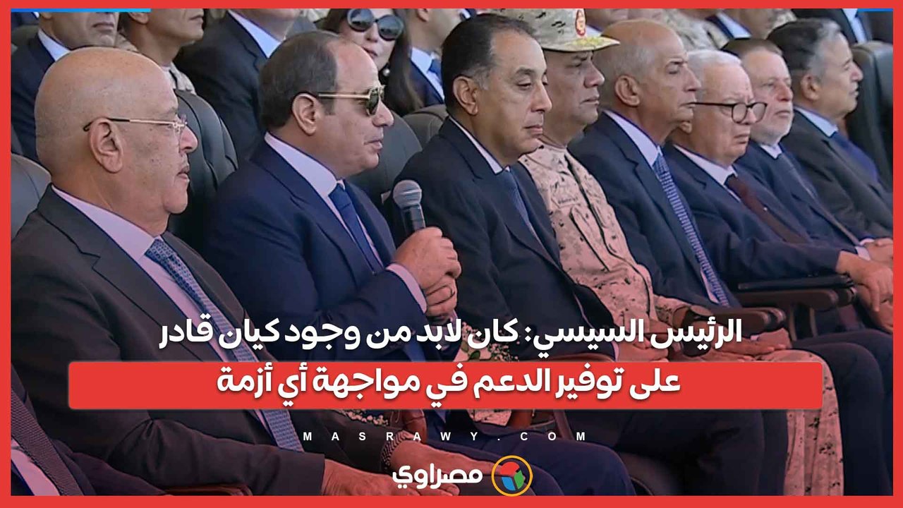 الرئيس السيسي كان لابد من وجود كيان قادر على توفير الدعم في مواجهة أي أزمة