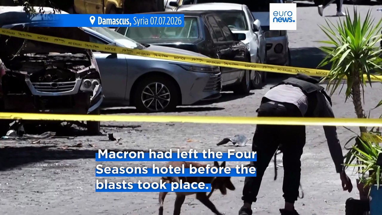 At least 18 wounded in Damascus blasts during Macron visit, Syrian officials say