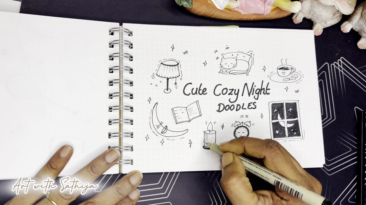 🌙 Cozy Night Doodles | Cute Moon, Stars & Bedtime Sketchbook Ideas ✨