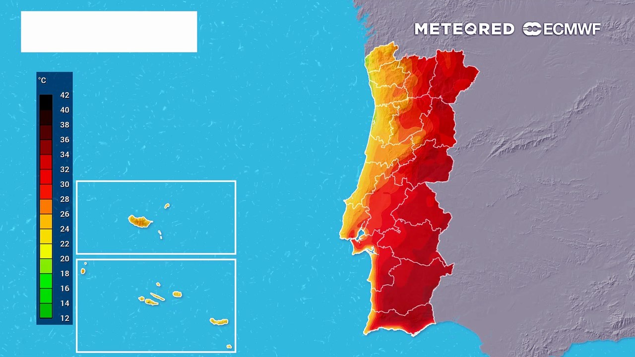 Hoje e quarta-feira temperaturas mantêm-se acima de 35 ºC em grande parte do interior de Portugal