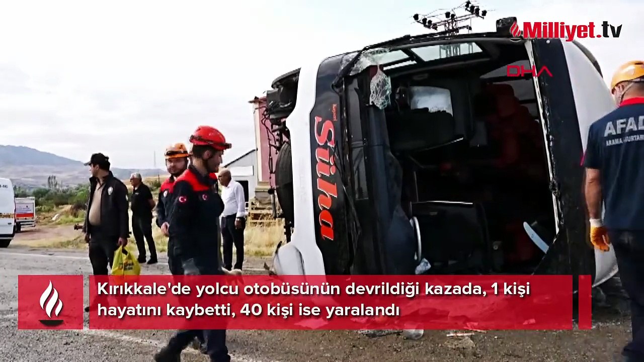 Kırıkkale'de yolcu otobüsü devrildi: 1 can kaybı, 40 yaralı