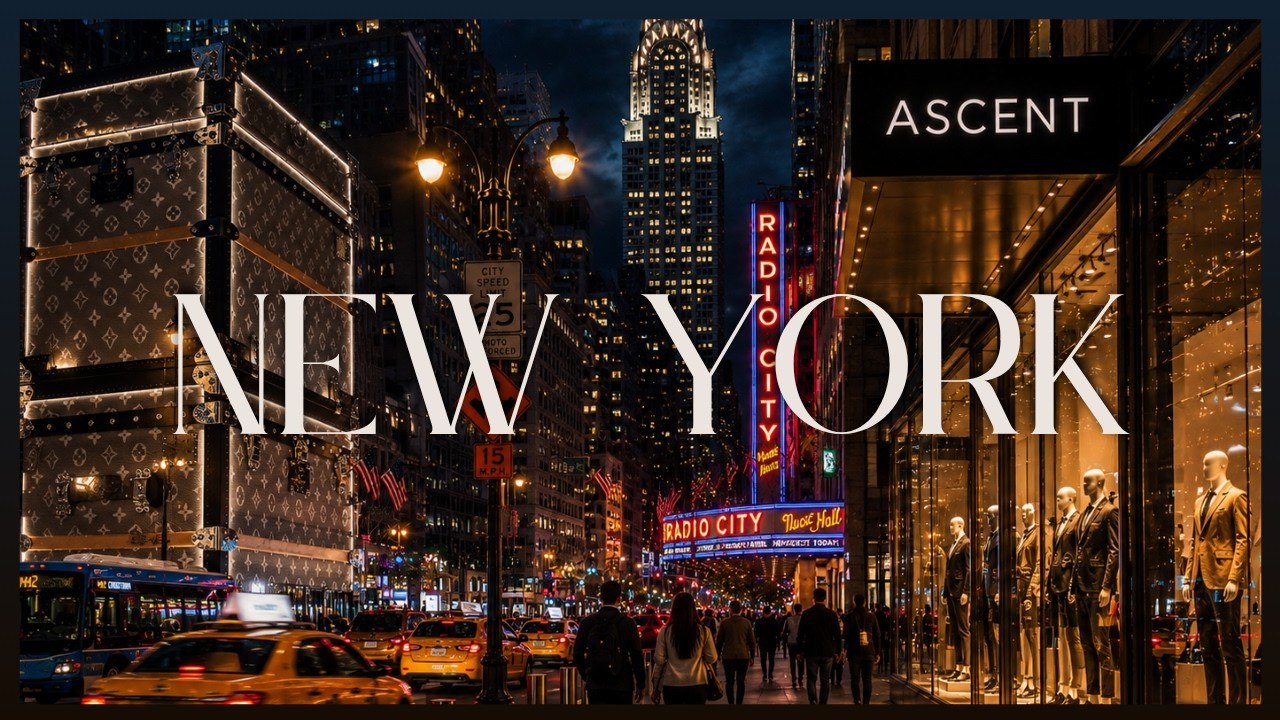 NYC Night Walk: 5th Avenue & Rockefeller Plaza (73°F Evening) | 4K HDR