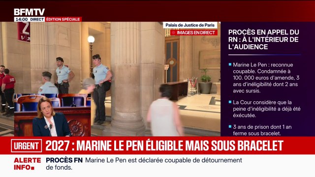 Procès en appel du RN: Marine Le Pen impassible en écoutant l'arrêt de la présidente de la cour d'appel