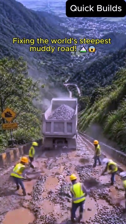 From Muddy Mountain Path To Flawless Road! 🏗️ #shorts