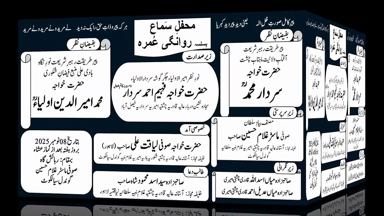 تمام خلفاء، مریدین، متوسلین، محبین اور جملہ عقیدت مندان کو دعوت خاص ہے۔