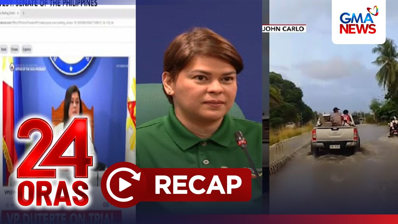 24 Oras: (Part 1) Day 2 ng Impeachment Trial; Videos ng banta ng bise kay PBBM, iniharap; VP, dumating sa Senado pero 'di pumunta sa trial; Masamang panahon at banta ng super bagyo, atbp