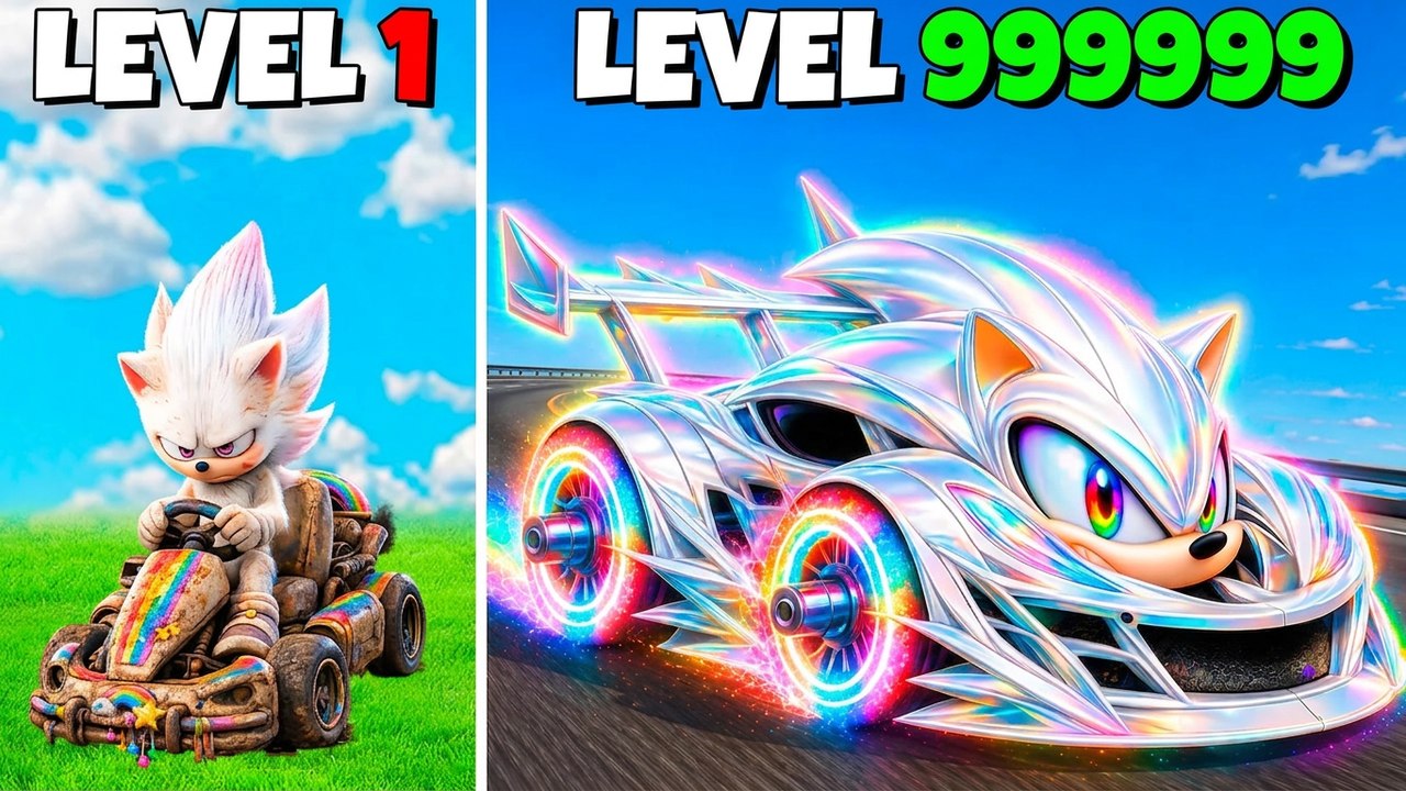 Upgrading Hyper Sonic's Level 1 Car to Level 1,000,000 in GTA 5! (Sonic Movie Mod)