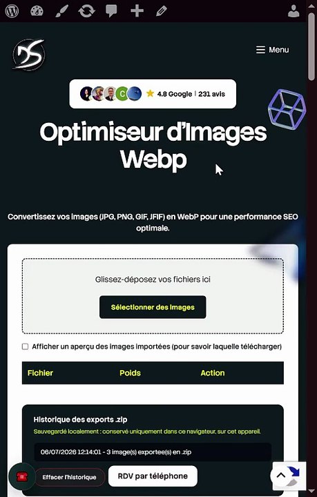 Optimiseur d’images WebP - Devsource
