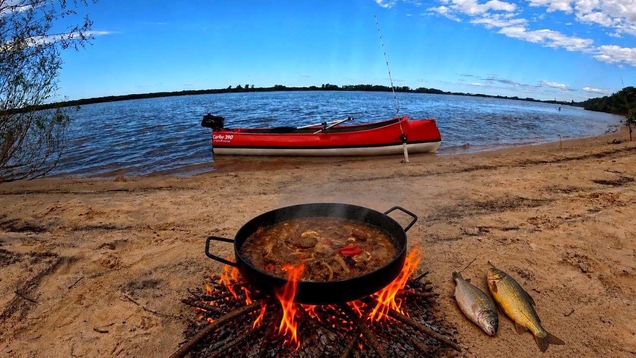PESCA Y COCINA: Tremendo OSOBUCO AL DISCO a la Orilla del Río Uruguay