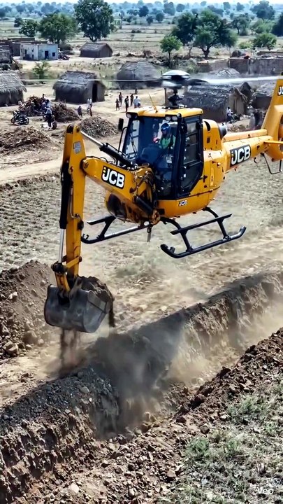 A flying excavator—no roads needed to get to the job site! 🚁🚜 What do you think? Do you like it?