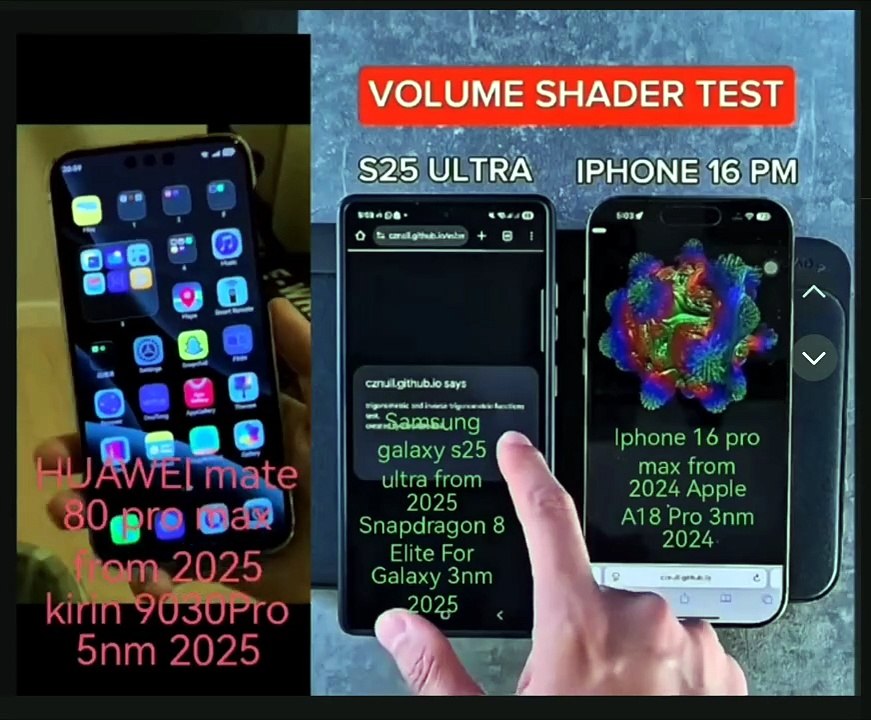 HUAWEI vs SAMSUNG vs IPHONE volumeshader bm