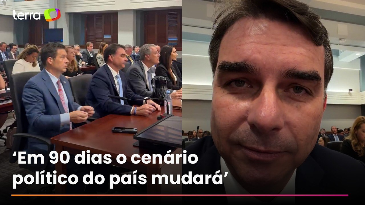Flávio Bolsonaro cita eleições no Brasil e diz em audiência nos EUA que tarifaço beneficia Lula