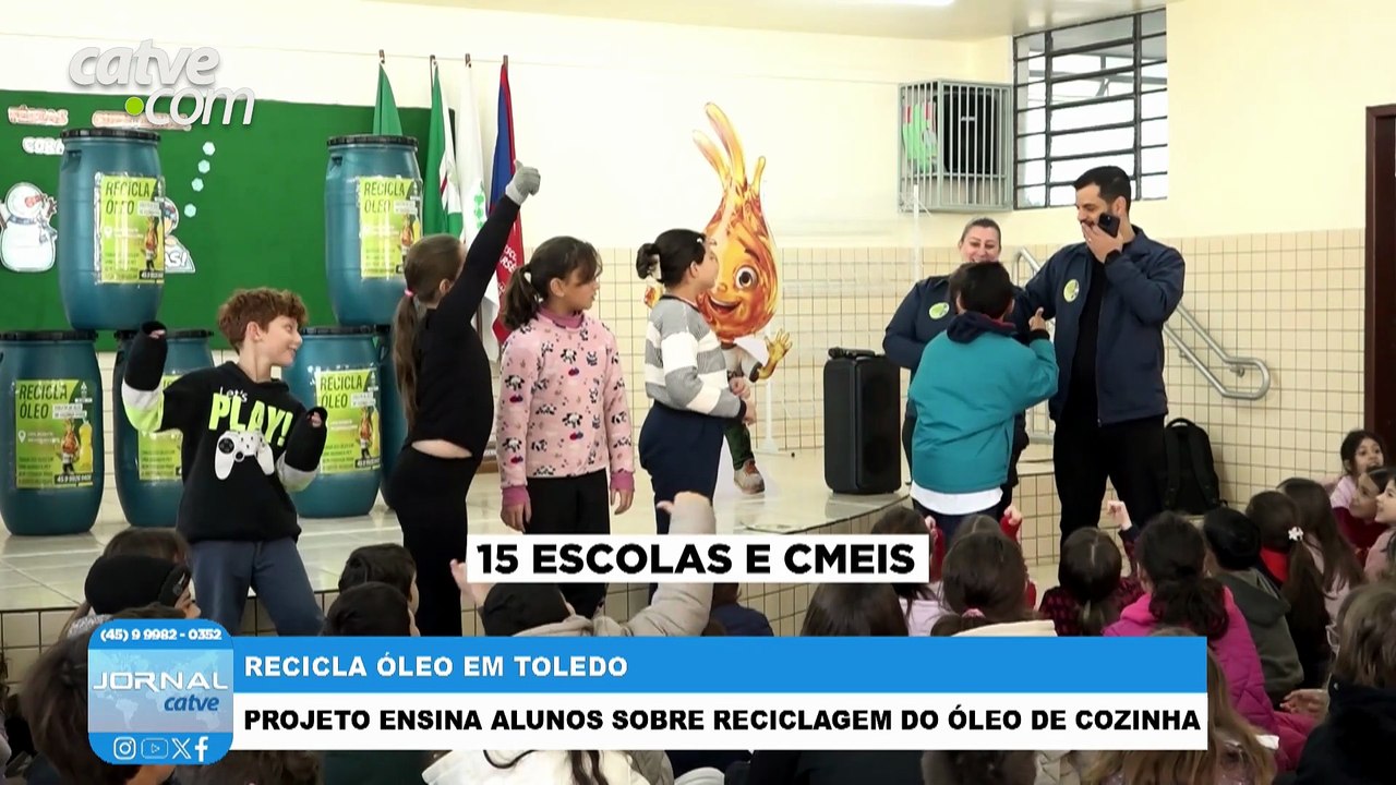 Projeto ensina alunos de Toledo a reciclar óleo...