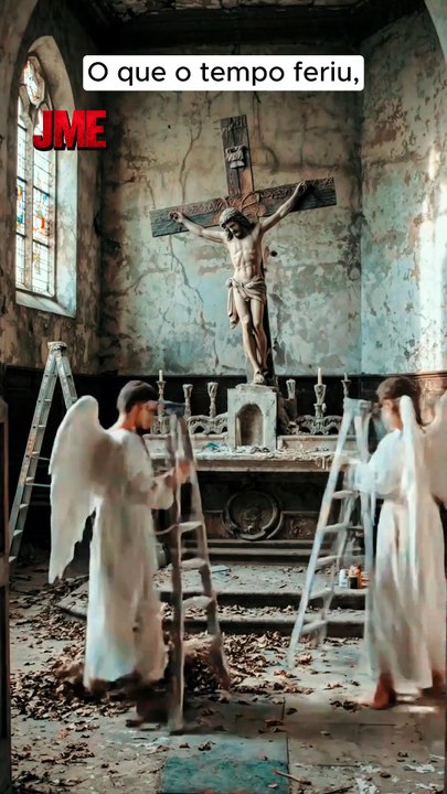 O tempo pode desgastar, mas a graça de Deus reconstrói do zero! 🙏⏳ #oração #fé #milagre #reelsviral