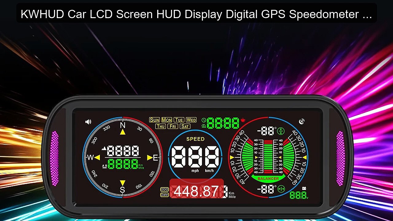 KWHUD Car LCD Screen HUD Display Digital GPS Speedometer Odome... -- Best Buy 2026 | Great Quality!