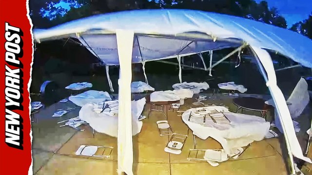 Tent goes flying in strong Ohio winds