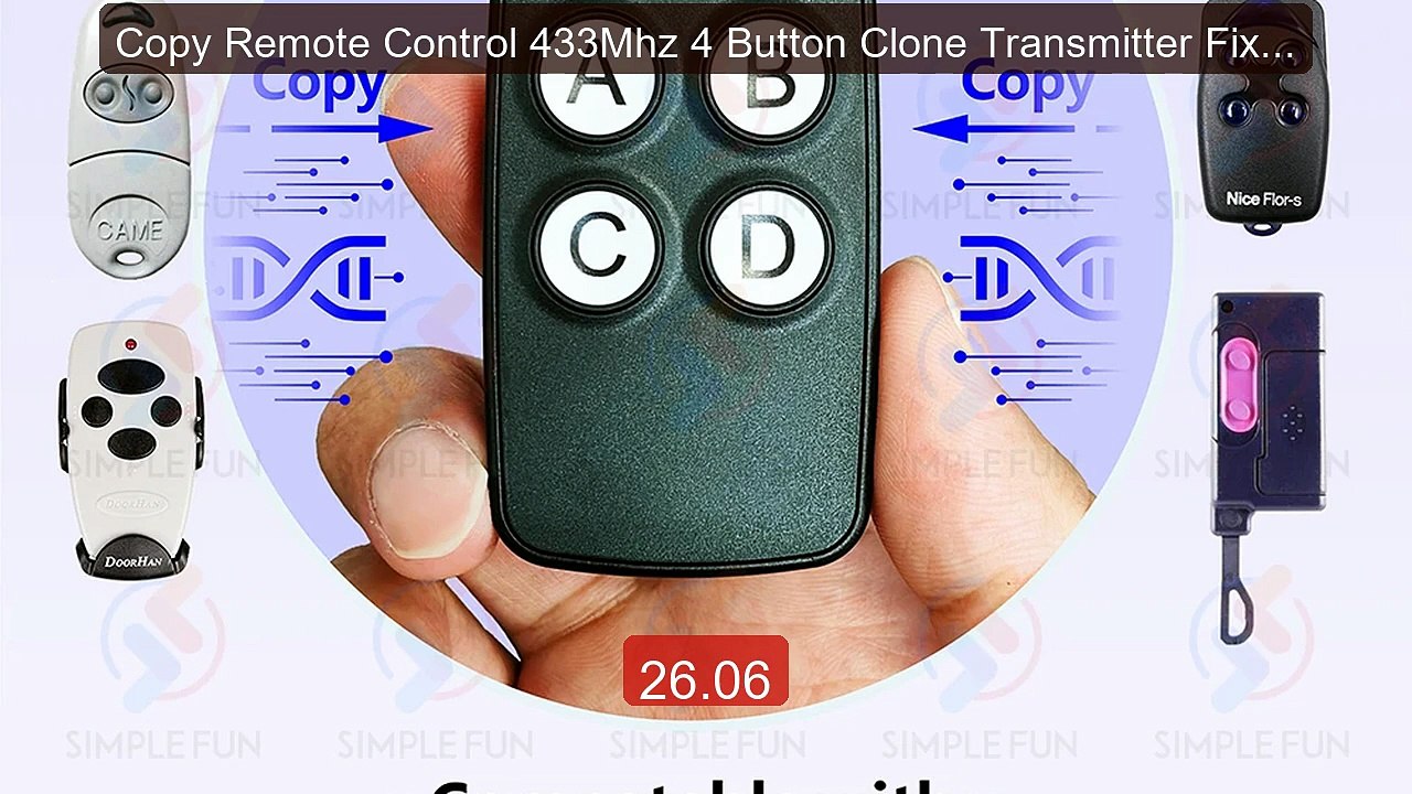 Copy Remote Control 433Mhz 4 Button Clone Transmitter Fixed Learni... -- Best Deal 2026 | Shop Now!