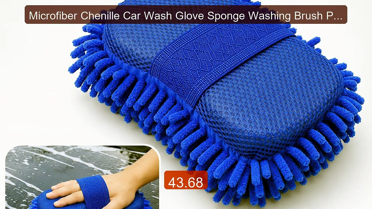 Microfiber Chenille Car Wash Glove Sponge Washing Brush Pad Au... -- Hot Deal 2026 | Limited Offer!