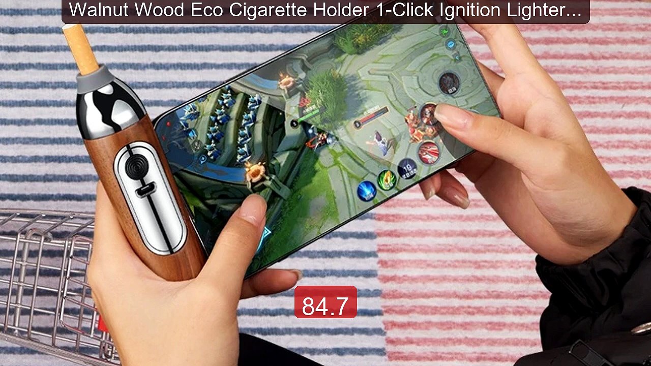 Walnut Wood Eco Cigarette Holder 1-Click Igniti...