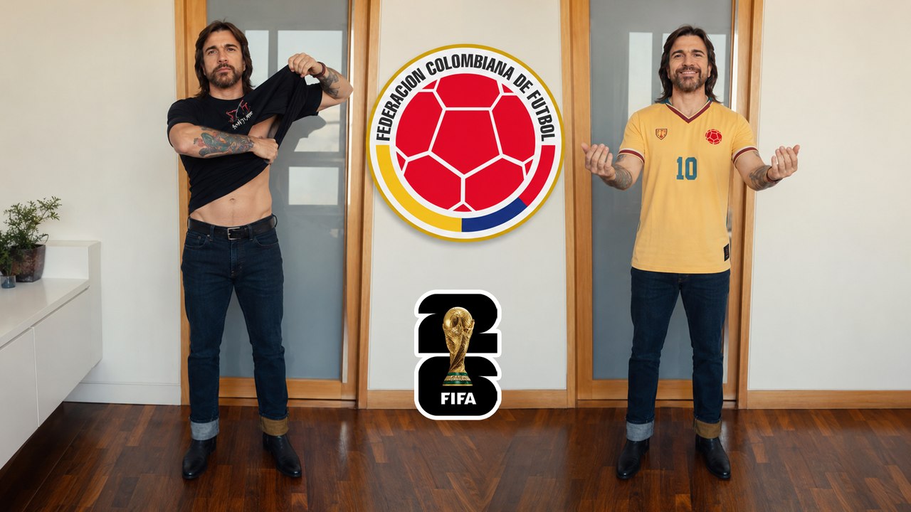 Mundial 2026: Juanes se quita la camisa negra y presume con orgullo el jersey de Colombia