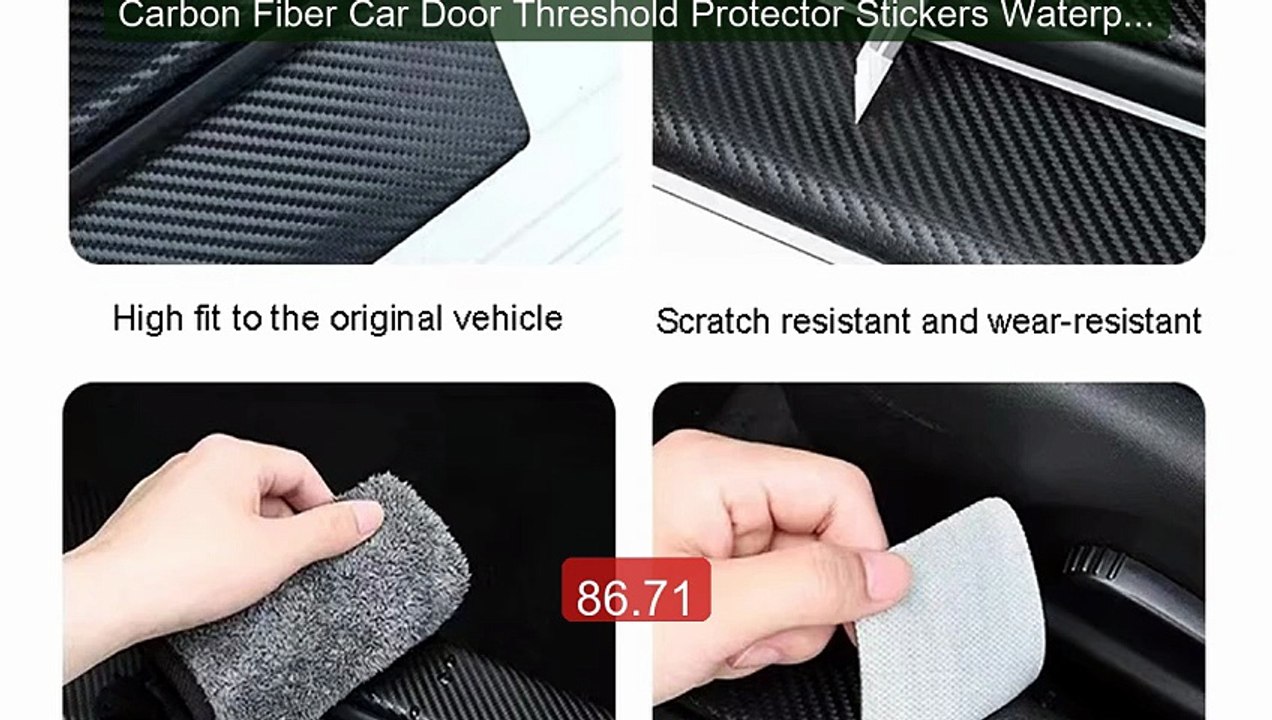 Carbon Fiber Car Door Threshold Protector Stickers Waterpro... -- Top Pick 2026 | Unbeatable Price!