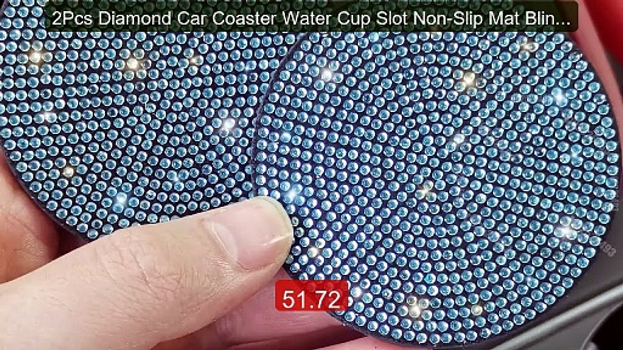 2Pcs Diamond Car Coaster Water Cup Slot Non-Slip Mat Bling Gad... -- Best Buy 2026 | Great Quality!