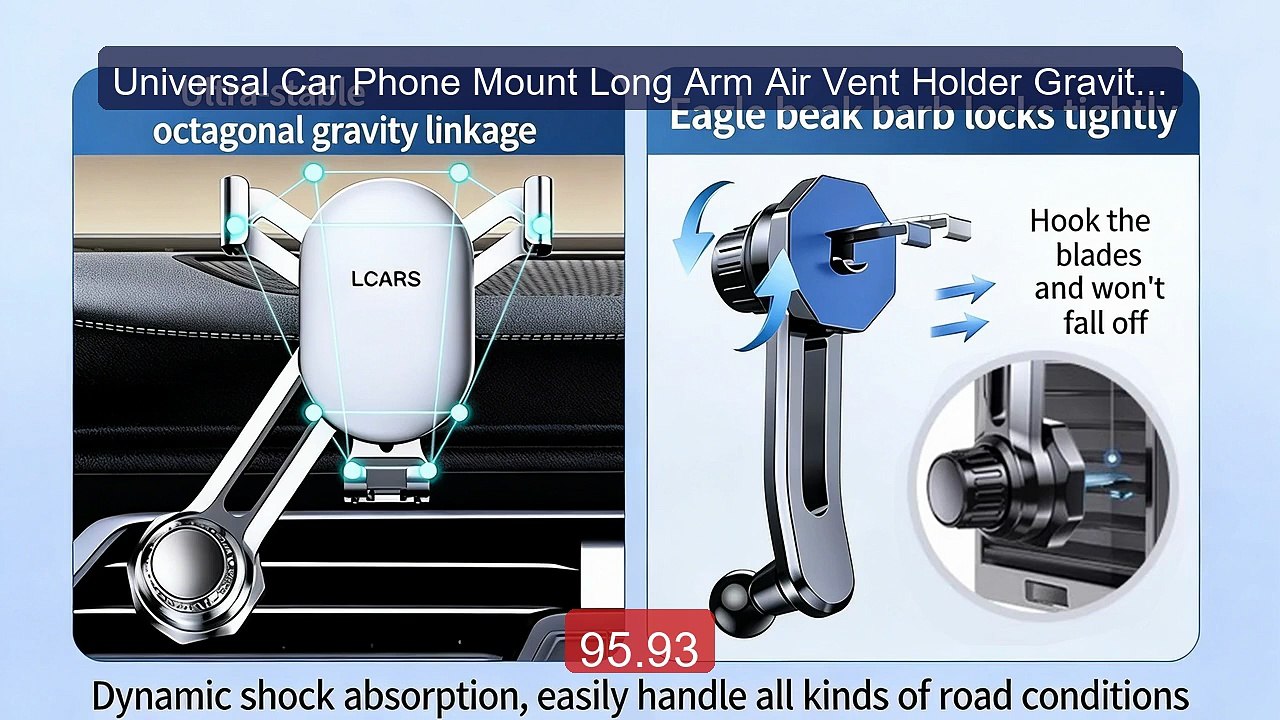 Universal Car Phone Mount Long Arm Air Vent Holder Gravity Lo... -- Amazing Value 2026 | Must Have!